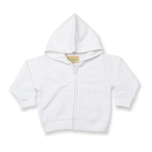 Larkwood Baby/Kids Zip Through Hooded Sweatshirt / Hoodie (6-12) (White)