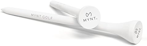 MYNT Premium 100% Natural Hardwood Golf Tees | Includes Wiederverschliessbarem Opp Bag Storage Robust and Flexible Wooden Tees For Professionals &amp; Beginners 100 Pieces 54 Mm, White