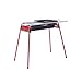 Produktbild LifeX Outdoor Tragbare BBQ Holzkohlegrill Rot Edelstahl Faltbare Grill Mit Backblech, Haken Für Camping Picknick Garten Party Park
