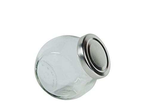 Viva Haushaltswaren #34637# 4 Gewürzgläser 192ml / Glasdosen mit Schraubverschluss inklusive einer Holzschaufel, Glas, silber / transparent, 8 x 5.9 x 8.1 cm - 3