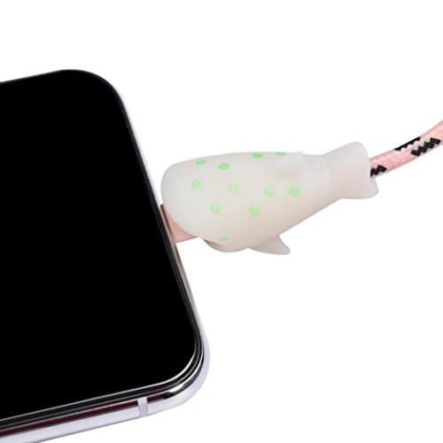 sunnymi Luminous Kabel Linie Biss für Iphone Kabel Schnur Tier Telefon Zubehör Protector (Hai)