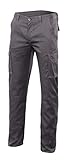 Color: Gris Pantalón Largo elástico unisex para trabajo de tejido resistente y flexible (46)