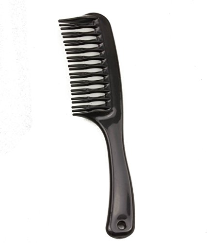 Mytoptrendz® Hairdressing Salon Large Detangler Detangling Hair Comb (Black double teeth comb Style 2)