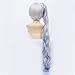 White Mix Light Blue RWBY White Trailer Weiss Schnee Cosplay Wig + Ponytail+ Wig Cap