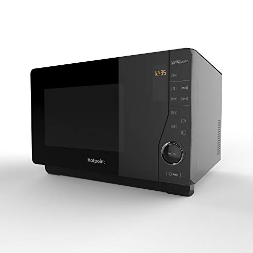 Hotpoint Extra Space Solo Flatbed Microwave, 26 Litre, Black Pome