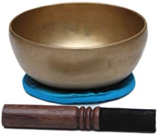 Tibetan Antique Singing Bowl Set 5.5" X 2.5", Old Singing Bowl Set with Wooden Mallet and Cushion © Himalayan Solitude (Medium)