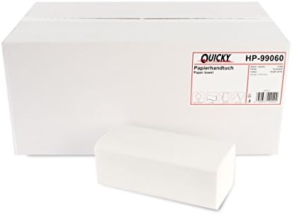 Quicky Paper Hand Towels with ZZ-Fold 25 x 23 cm 2-Ply Recycled White, 4000 Sheets