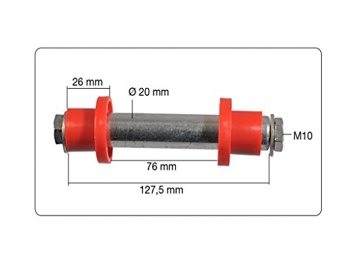 Achse Schubkarre Sackkarre 128 mm x 75 mm x Ø 20 mm - 2