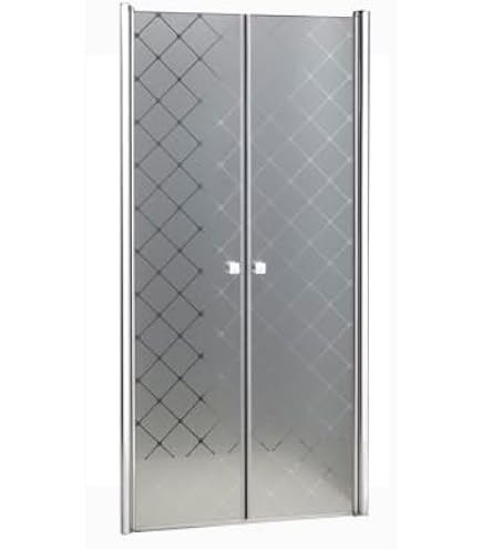 Porte De Douche Seychelles Modèle NS/2P - Dimensions 86/91 X H 187 Cm - Verre Gothique - Blanc
