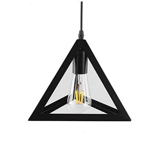 Improvhome Triangle Ceiling Light- Black , Metal