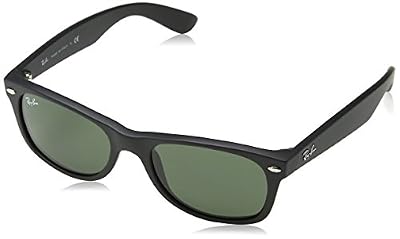 Ray-Ban - Lunettes de Soleil RB2132 New Wayfarer Wayfarer 55 mm, Black Rubber, 55 mm