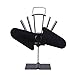 Produktbild 2 Klingen Wärmeleistung Holzofen Umweltfreundlicher Ventilator Startseite Holzofen Kamin Gebläse Brennstoff Mantel Einsparung Herd Fan - Schwarz