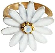 LULI Art Bijoux - Adjustable daisy ring, Color: Black