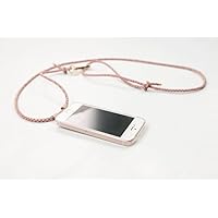 iPhone 6/6S Hülle zum umhängen mit geflochtener Lederkordel in rosé