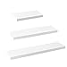 Produktbild TANBURO 3er Set Wandregal, Schweberegale, Bücherregal, Hängeregal Regal, I-Form Wandboard, MDF Holz, Weiß, Belastbarkeit 15 kg