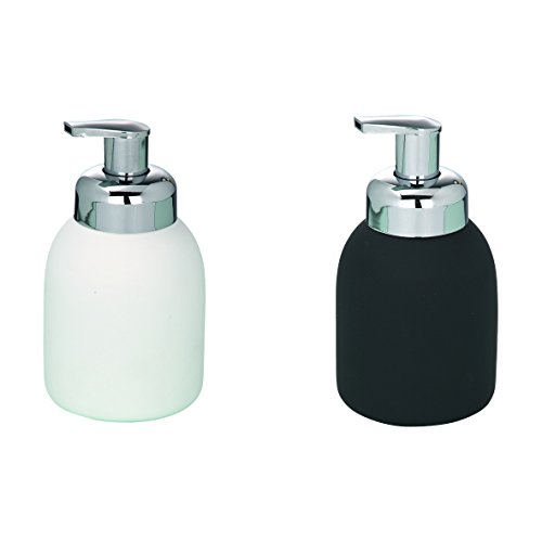 WENKO 20088100 Schaumspender Bottle Black – Soft-Touch Beschichtung, Fassungsvermögen 0.4 L, Soft-Touch Keramik, 8.5 x 16 x 8.5 cm, Schwarz - 3