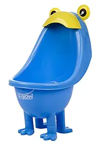 U-Grow Kids Frog Urinal Training Toilet | Standing Pee Trainer for Boys | Wall Mounted with Fun Aiming Target (Blue)