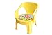 Toddlers Plastic Dining Chair With Cushion (Yellow)