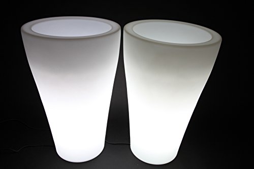 Preisvergleich Produktbild 2x point-garden Blumentopf Blumenkübel Pflanzkübel beleuchtet - Designer Leuchte - Höhe 80 cm