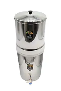 Alisha Aqua Clean 24 Ltr Stainless Steel Water Filter(With 2 Candles And Plastic Tap)