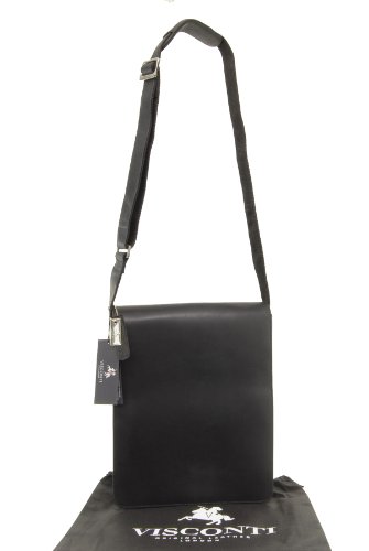 Organizer-Umh  ngetasche aus Leder von Visconti  18410  - Schwarz - GR    E  B  25 H  30 T  7 cm 