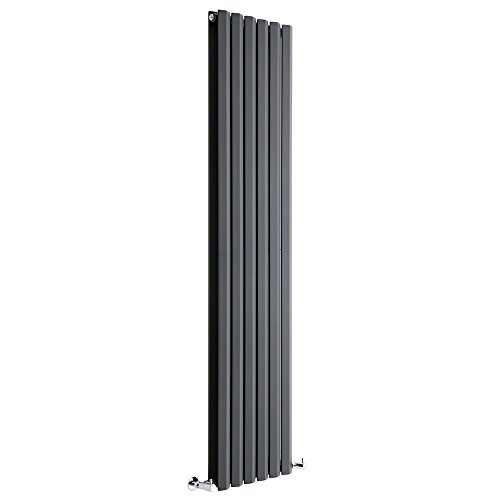 Hudson Reed Heizkörper Vital – Designheizkörper aus Stahl mit Pulverbeschichtung in Anthrazit (RAL 7016) – 1780 x 420 mm – 1881 Watt – Doppellagig – Platzsparend & Effizient – Innovatives Design - 2