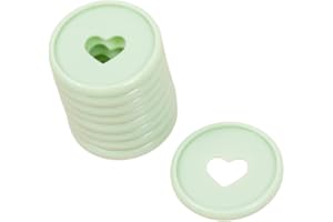 Craftelier - Plastikowe pierścienie dyskowe M z wycinanym sercem do wiązania planerów lub albumów | Idealny do scrapbookingu i innych rzemiosła | Pakiet 9 sztuk 35 mm Średnica - kolor miętowy