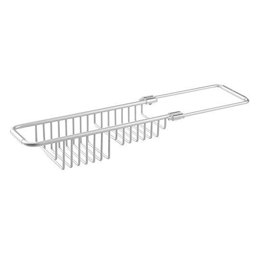 mDesign Rustproof Aluminum Over-the-Sink Sponge/Scrubber Caddy – Silver by MetroDecor - 8