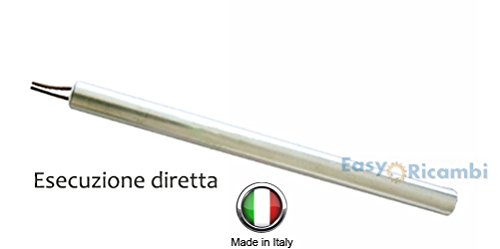 Resistencia, bujía de encendido para estufa de pellets, 250 W, 188 mm, diámetro 9,5 mm; para prisma