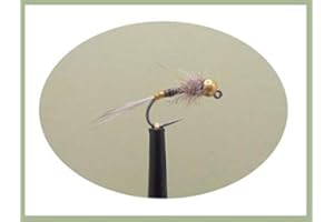 TROUTFLIESUK NYMPHS Jig Fly, 6 Pack BARBLESS, Gold Tag, Size Choice Nymph Trout Flies