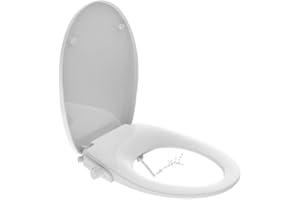 Bemis Pure Clean® bidet deska sedesowa bez prądu z regulowanymi przewodami natryskowymi | Japońska toaleta | Wkład bidetowy do toalety z automatycznym opadaniem | samoczyszczące głowice prysznicowe.
