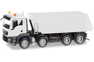 herpa 013024 MiniKit : MAN TGS M Camion à benne basculante Euro 6, 4 essieux, blanc
