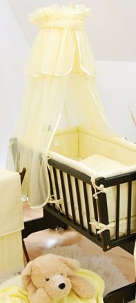 Baby Mosquito Crib Crown Canopy Net / Drape To Fit Crib / Cradle / Moses Basket - YELLOW