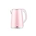 Produktbild WANGJIN-Wasserkocher Elektrischer Schnellkochkessel Mit Wiederverwendbarem Filter Doppelwandige Isolierung & Silikonversiegelter Trockengeschirrkochschutz 1.8 Liter 1500w Pink & Edelstahl