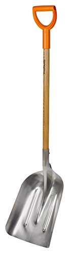 Fiskars Schnee- und Kornschaufel, Blattbreite 31 cm, Aluminium-Blatt/Birkenholz-Stiel mit Kunststoff-Überzug, 1001637 - 3