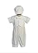 Swea Pea & Lilli Boy's Cotton Christening Baptism Romper With Pique Vest - Size M (6-12 Month), White