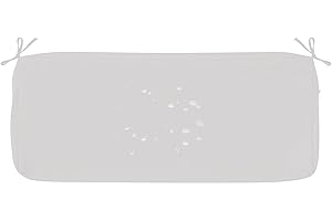 AQIGR Housses Coussin Chaise Jardin, Tissu imperméable Housse Remplacement avec Fermeture Éclair Antidérapante pour Coussin Carré Cuisine Salle à Manger Canapé(Blanc,110x55x8cm)