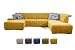 Produktbild CAVADORE Wohnlandschaft Tabagos / U-Form mit Ottomane rechts / XXL Sofa mit Sitztiefenverstellung / Kopfteilverstellung / 364 x 85 x 248 / Gelb