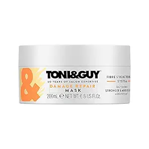 Toni & Guy Damage Repair Hair Mask with Keratin Actives for Dry, Damaged & Frizzy Hair, Intense Nourishing & Repair Formula for Soft & Shiny Hair, Moisturizing Hair Treatment for Men & Women, 200 ml