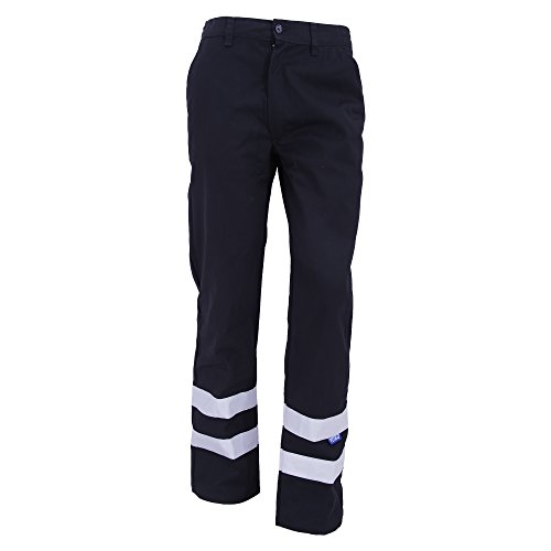 Yoko Herren Hi Vis Arbeitshose, reflektierend, lange Beinlänge