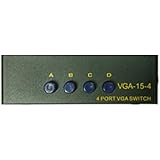 Royal Communication™ 4 Port VGA Splitter Sharing Switch Box (4 VGA Out/1 VGA in) - 4 VGA Input 1 VGA Output - 4 Pc's to 1 Monitor