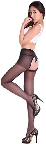Women Sexy Sheer Thigh-High Stockings Tights for Sex Open Crotch Crotchless Sheer Pantyhose Socks 2 Pairs