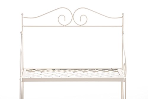 CLP Metall-Standregal LEVENT, klappbar, 45 x 20 cm, Höhe 70 cm, Eisen, 3 Böden creme - 3