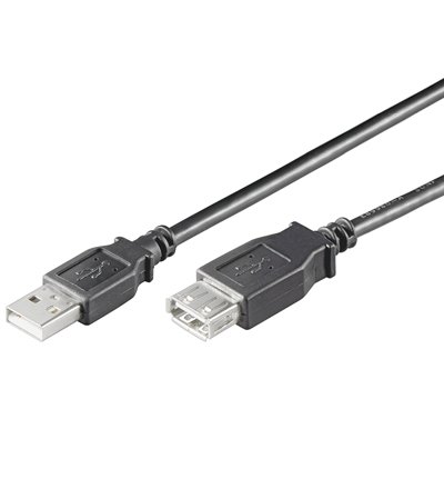 Handycop® USB VERLÄNGERUNG SCHWARZ 3,0m - Stecker / Buchse A Verlängerungskabel 3,0 Meter