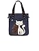 Produktbild Visic Flexibel und einfach zu reinigen Weibliche Dreidimensionale Nette Katze Leinwand Umhängetasche Einfache Datei Shopping Handtasche (Blau)