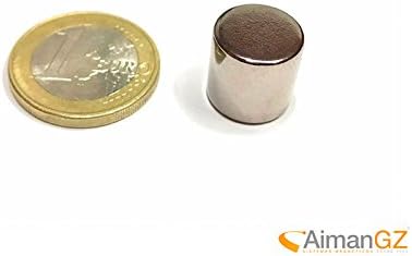 8 Pieces of N52 Neodymium Magnetic Bar – 12 mm Diameter x 15 mm Thick – 9,38 Atraccion Force kg – 6871 Gauss