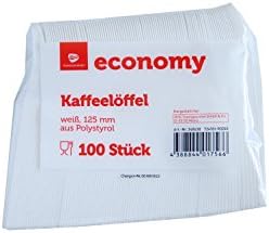 100 White High Quality Teaspons From Germany, 125mm