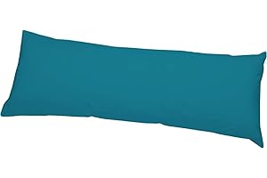 IBIZA DREAMS Antiallergenic Hollow Fibre Filled Bolster Pillow with Free Pillow Case (TEAL, 4.6FT)