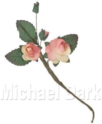 12 Miniature Craft Spray Rose Stems - Cream/Peach