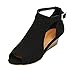 Produktbild SHE.White Sandalen Damen Keilabsatz Stiefel Peep Toe Stiefeletten Schnallenriemen Sommer Frühling Slingback Schuhe Party Pumps Plateau 5cm Schwarz Große Größe Römische Sandalen 38-43